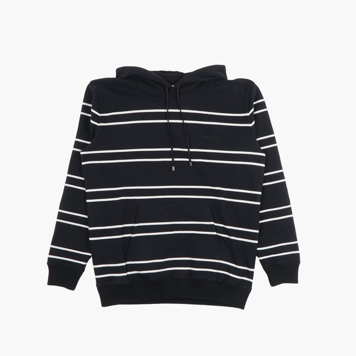 SAINT LAURENT Striped Hoodie in Black