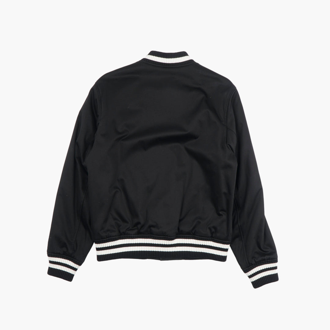 Giacca Varsity MAISON KITSUNE in nero con dettagli di toppa di volpe