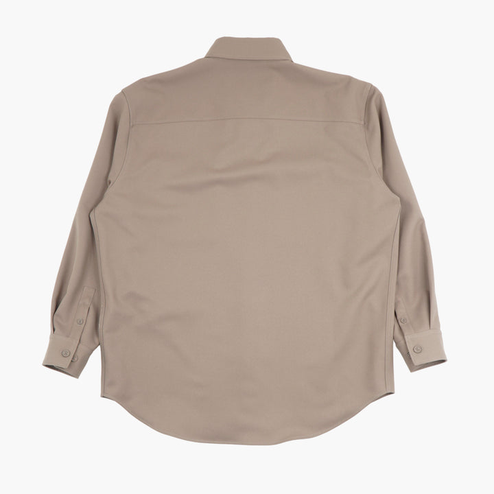 OFF-WHITE Men's Beige Button-Down Shirt with Chest Pockets