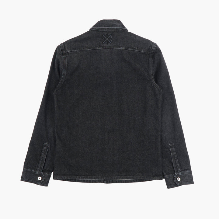 OFF-WHITE Nero Denim Jacket - Classic Button-Up with Dual Chest Pockets