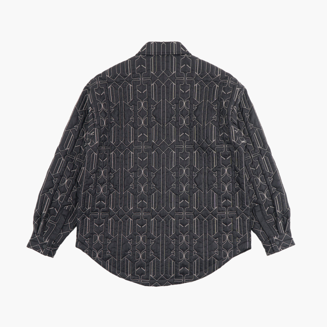 Palm Angels Geometric Pattern Long Sleeve Shirt - Nero