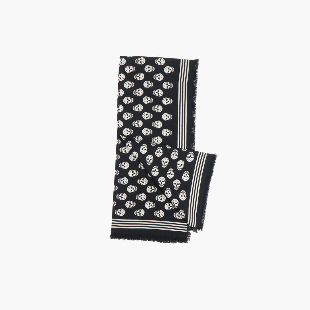 Alexander McQueen Black Skull Motif Scarf