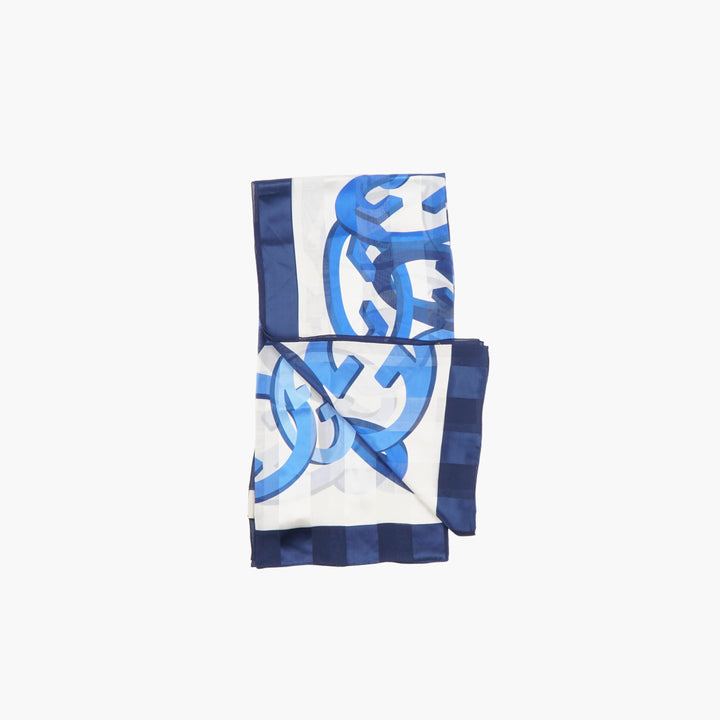 GUCCI Blue-White Elegant Luxurious Scarf Made in Italy