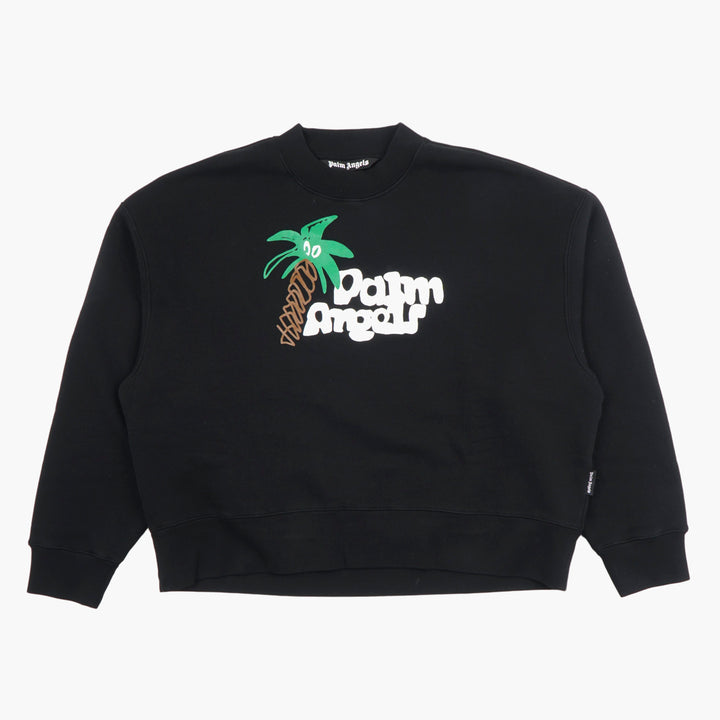 PALM ANGELS logo-print Organic Cotton Sweatshirt