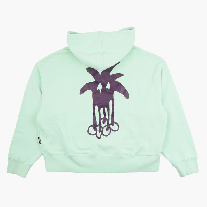 PALM ANGELS Mint Green Hoodie with Logo Detailing