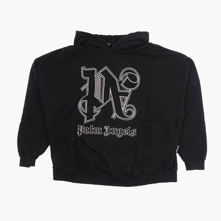 Palm Angels Logo Hoodie in Nero