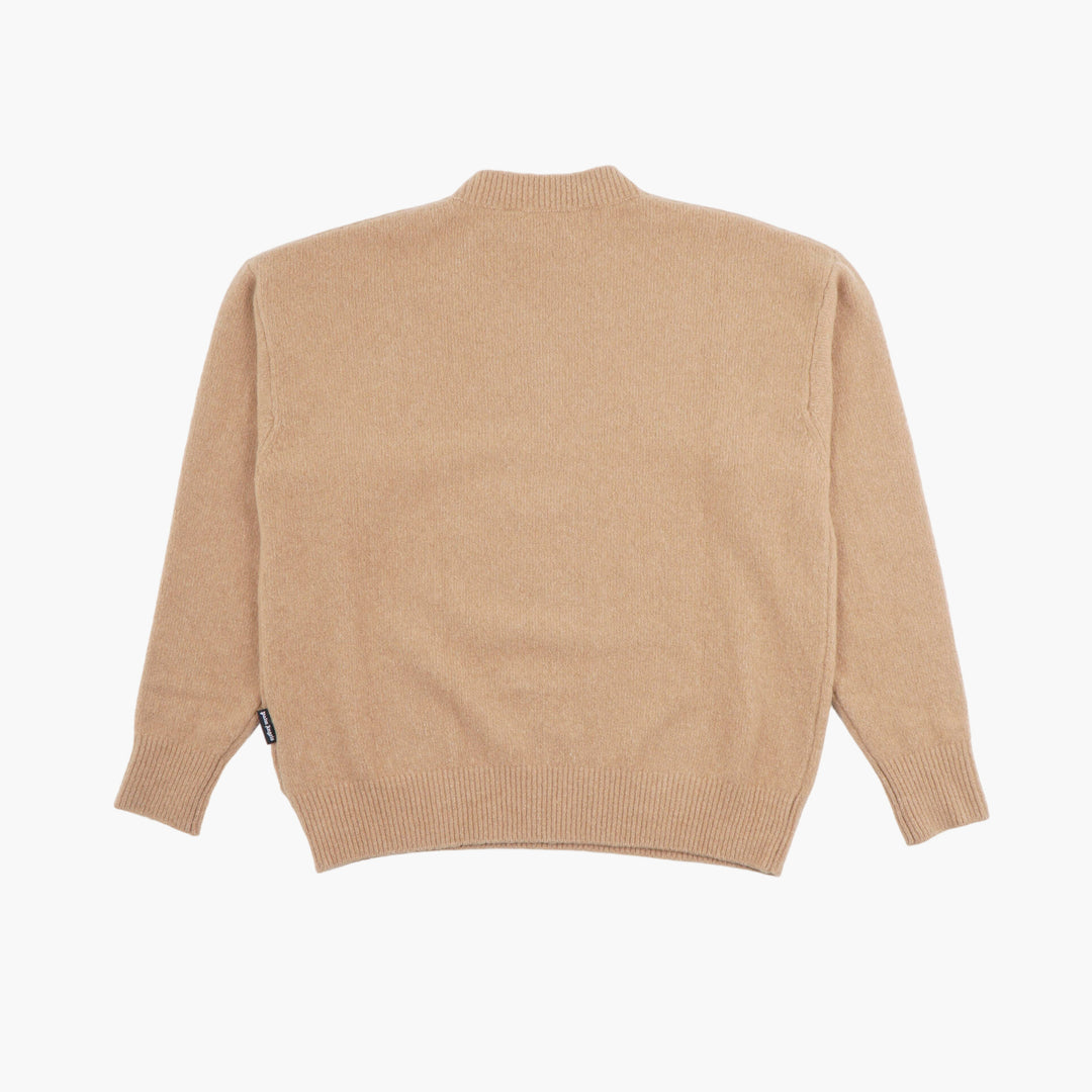 Palm Angels Camel-Black Sweater with Logo Detailing