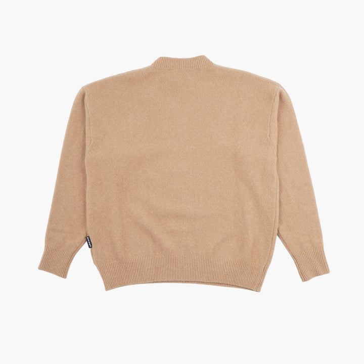 Palm Angels Camel-Black Sweater with Logo Detailing