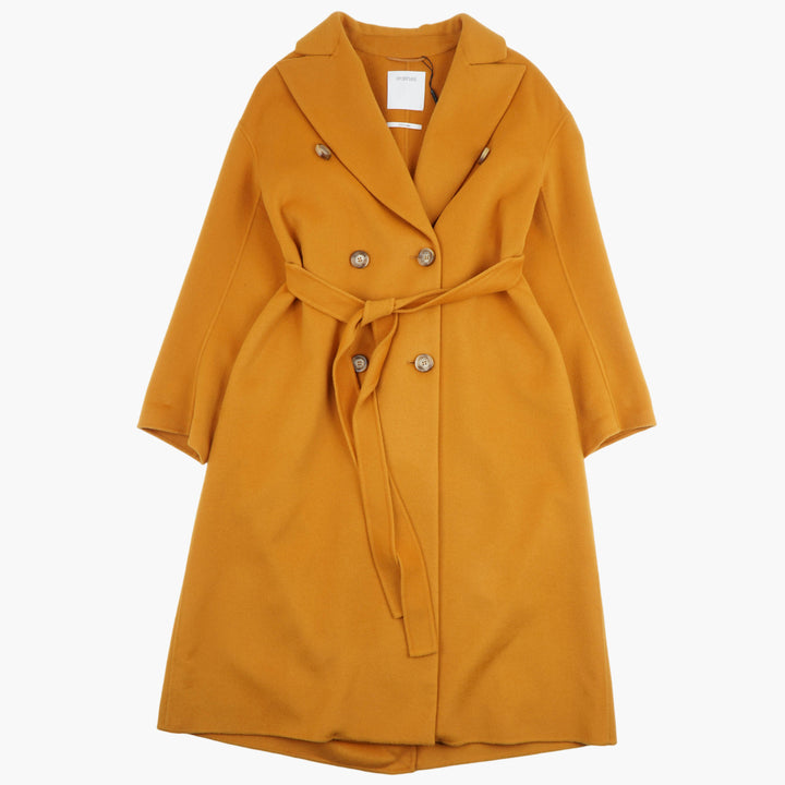 Max Mara Luxury Double-Breasted Wool Coat in Pumpkin