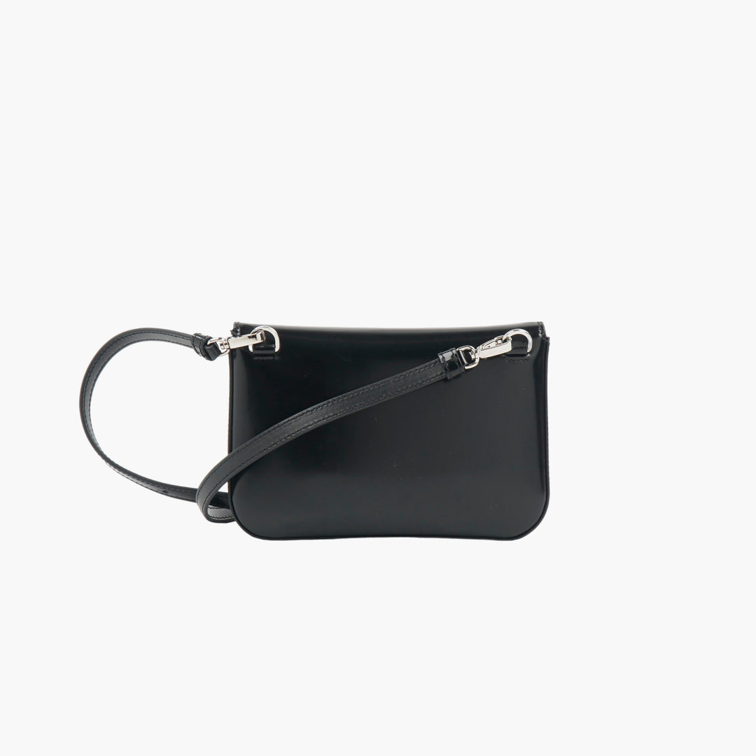 Prada Black Leather Crossbody Bag, Adjustable Strap