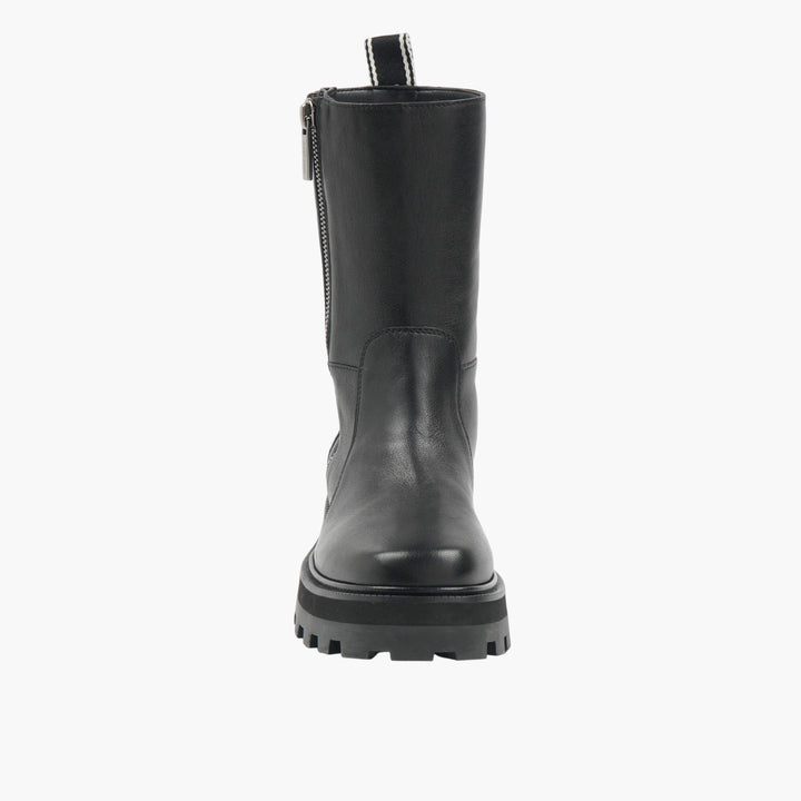 JIMMY CHOO Nero Black Leather Boots with Non-Slip Sole and Side Zipper