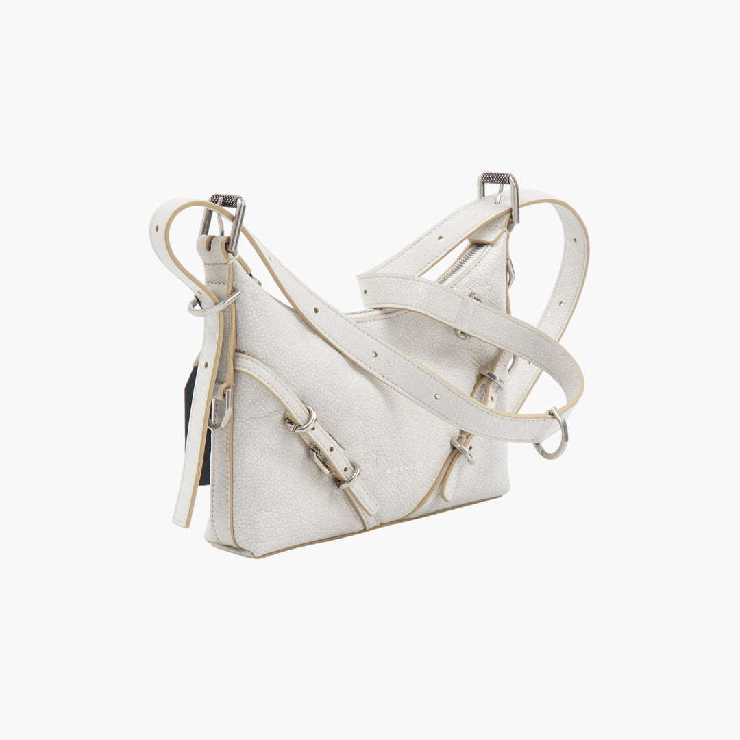 Givenchy Ivory-Silver Bag with Adjustable Straps and Buckle Detailing