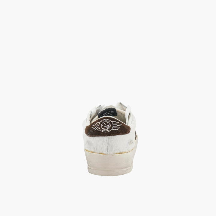 Golden Goose White-Multi Distressed Star Sneakers - Made in Italy