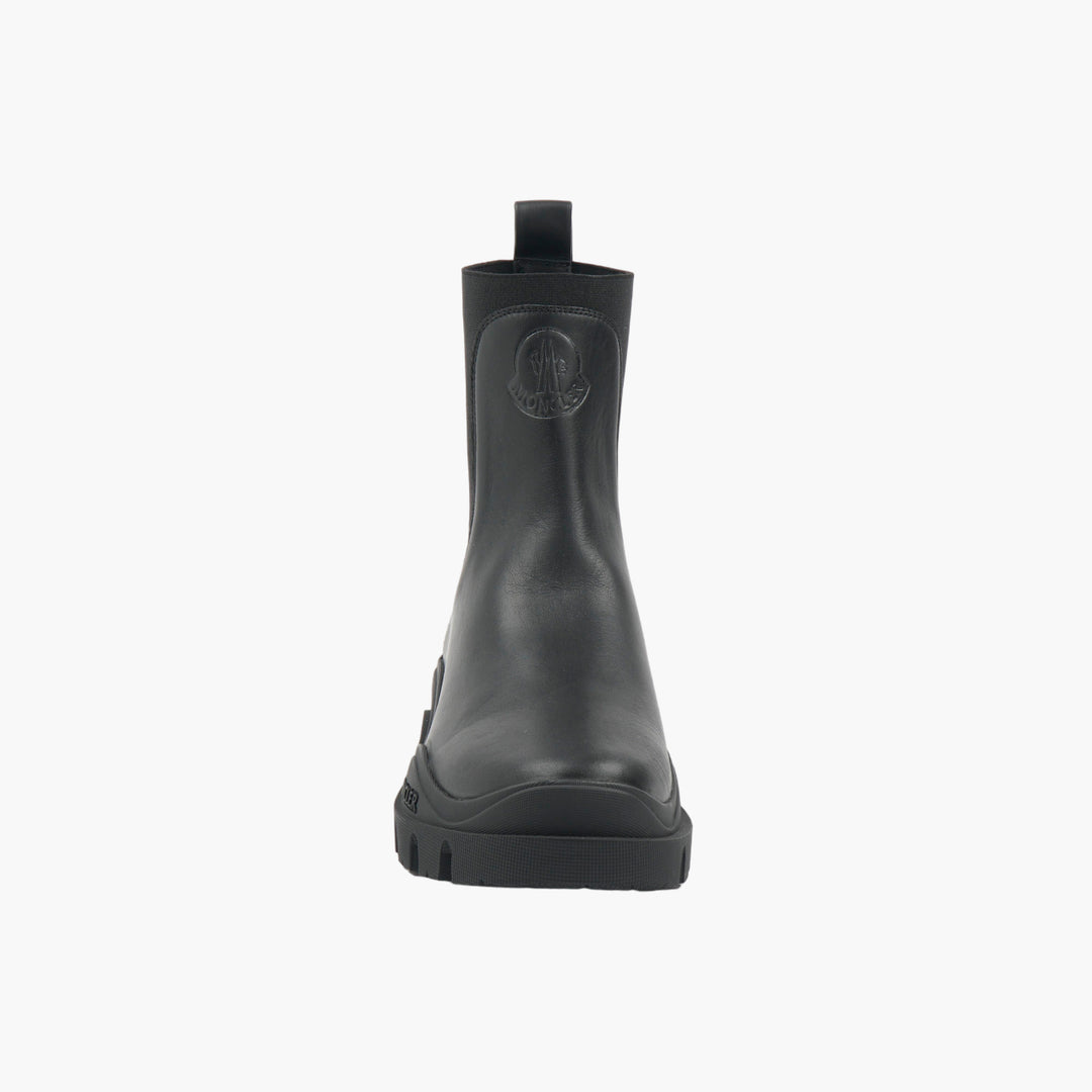 MONCLER Black Ankle Boots - Premium Leather & Durable Rubber Sole