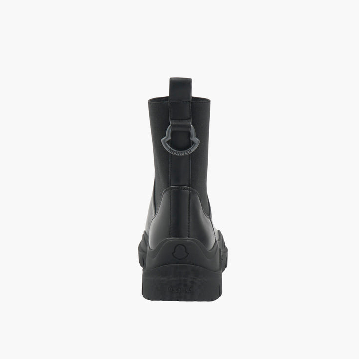 MONCLER Black Ankle Boots - Premium Leather & Durable Rubber Sole