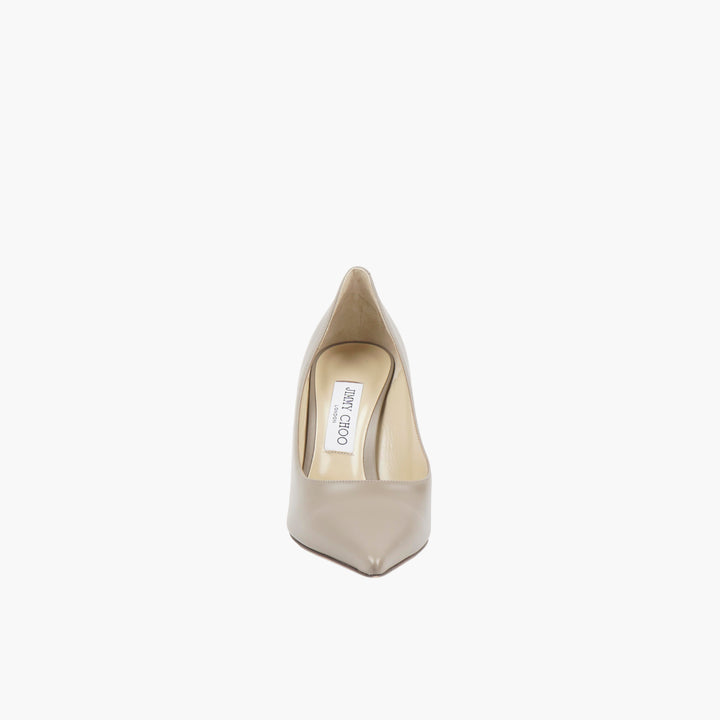 JIMMY CHOO Love Beige Leather Pumps - Elegant Pointed Toe Stiletto Heels