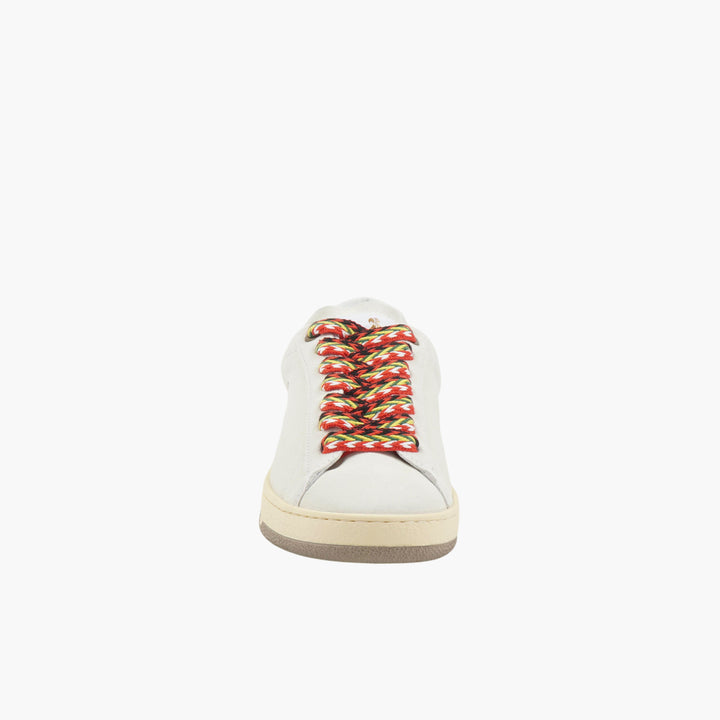 LANVIN White-Multi Sneakers with Multicolor Laces