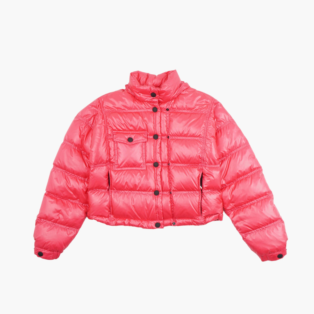 Moncler Puffer Jacket - Vibrant Fuchsia Quilted Insulated Coat with High Collar