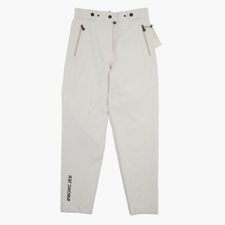 Moncler Beige-Black Trousers with Zippered Pockets and Buttoned Waistband