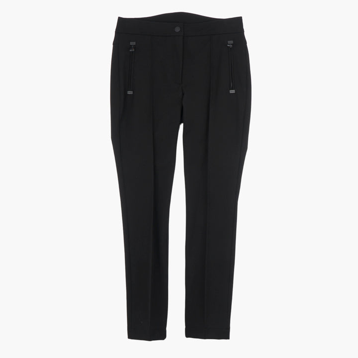 MONCLER Nero Slim Fit Trousers with Elegant Zipper Details