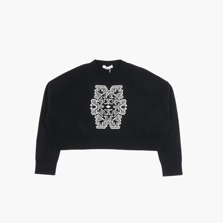 Max Mara Black Embroidered Sweatshirt