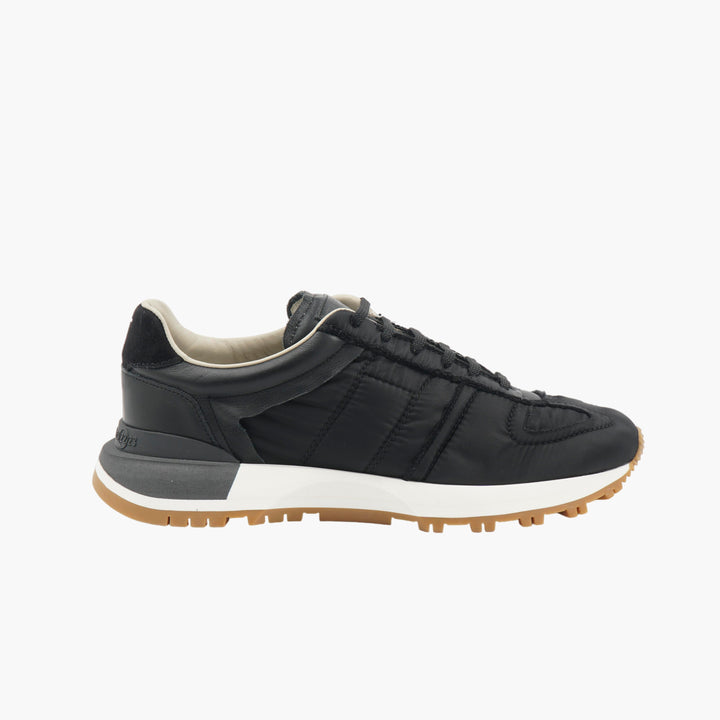 Maison Margiela Black Leather Sneaker with Durable Rubber Sole