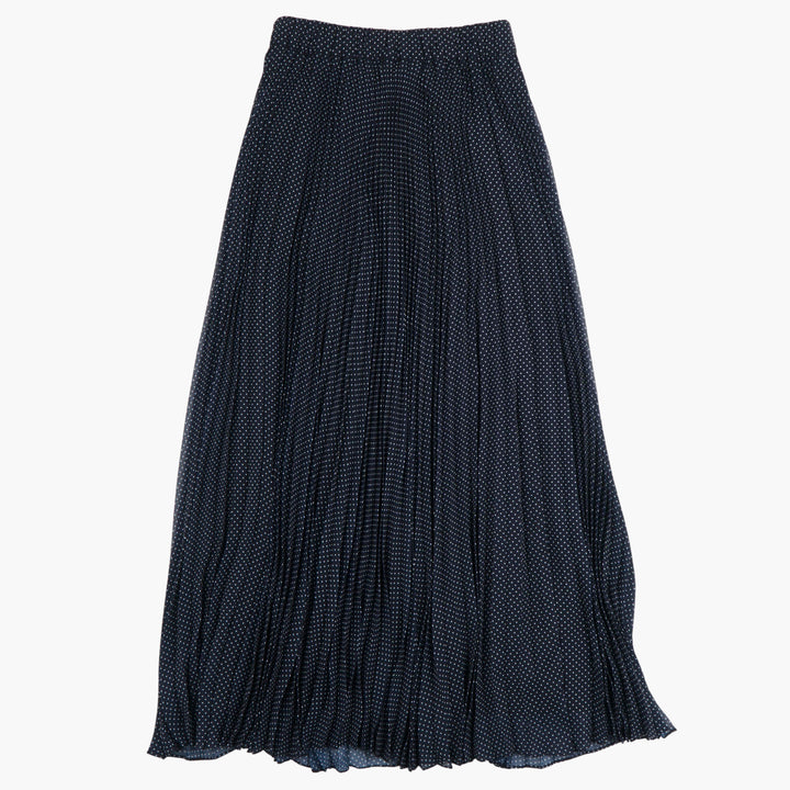 Parosh Navy-White Skirt with Textured Fabric