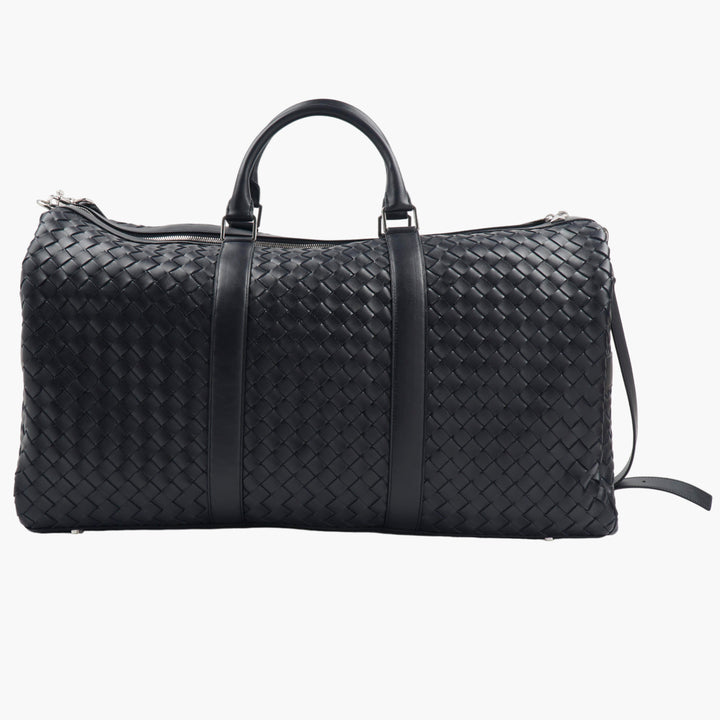 Bottega Veneta Leather Bag with Intrecciato Weave in Navy Blue