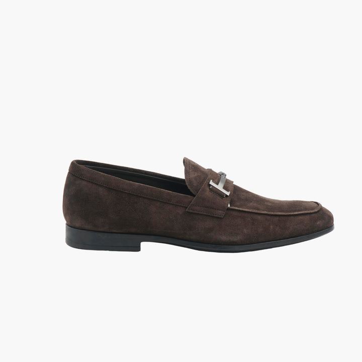 Mocassini in pelle scamosciata marrone TOD'S