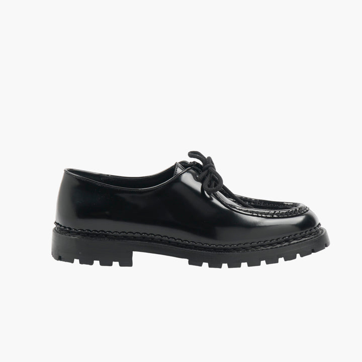 SAINT LAURENT Elegant Black Lace-Up Shoes with Durable Rubber Sole