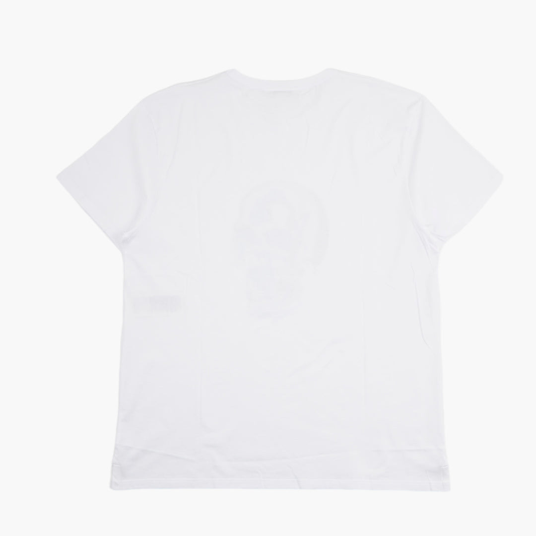 ALEXANDER MCQUEEN White-Multi T-Shirt with Artistic Skull Design