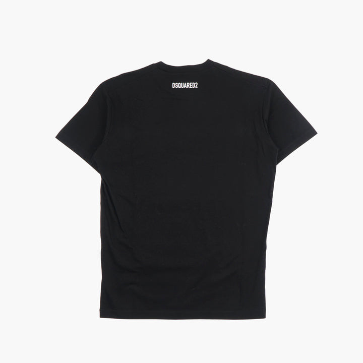 DSQUARED2 "ICON" Pixelated Graphic Black T-Shirt