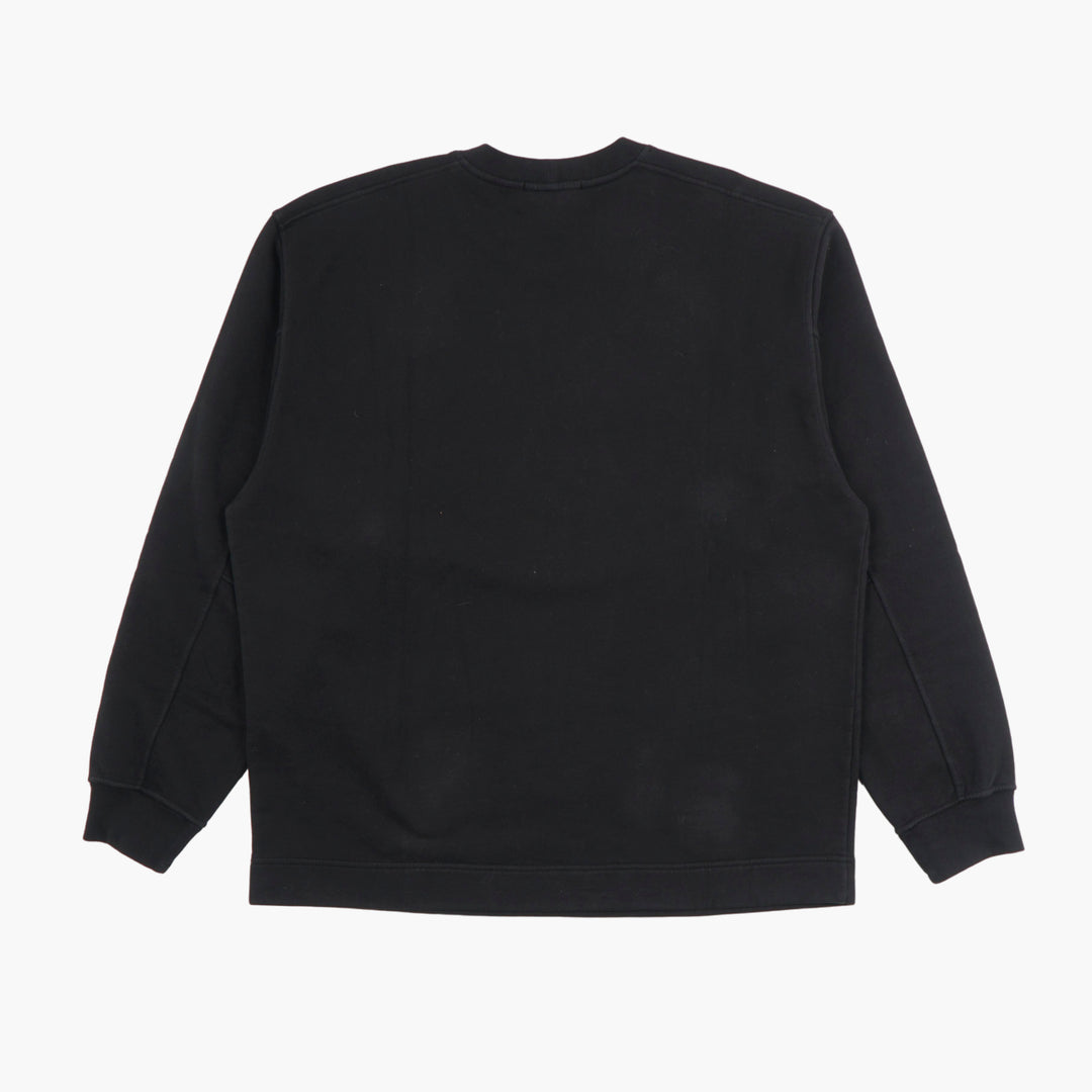 Stone Island Men's Black Minimalist Sweatshirt - High-Quality Fabric and Elegant Design