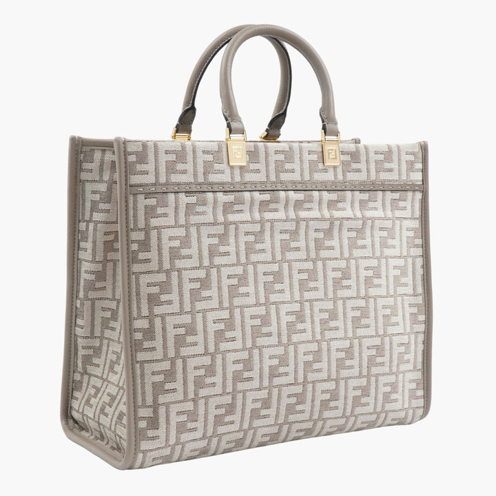 FENDI Iconic Pattern Grey-White Luxury Tote Bag Made in Italy