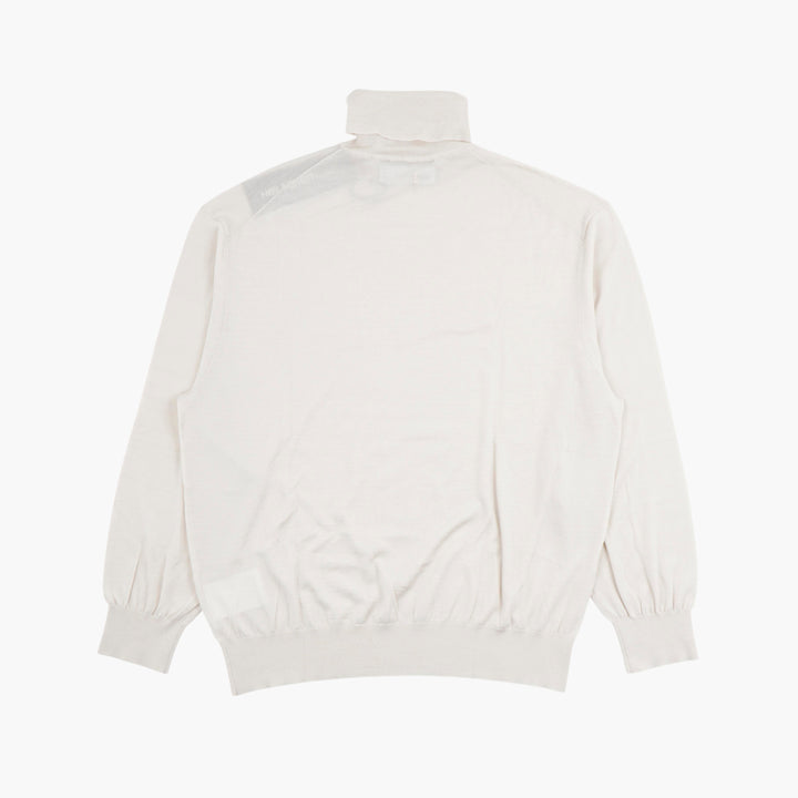 NEIL BARRETT Beige Turtleneck Sweater with Ribbed Details