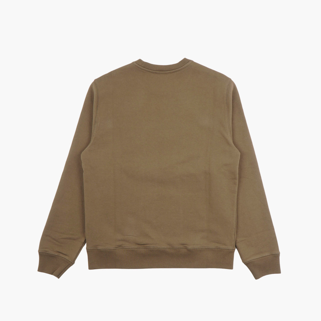 MAISON KITSUNE Khaki Crewneck Sweatshirt with Fox Graphic