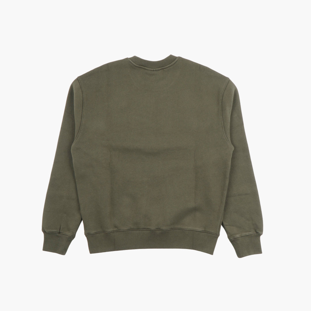 Maison Kitsuné Olive Green Sweatshirt with Floral Logo Design