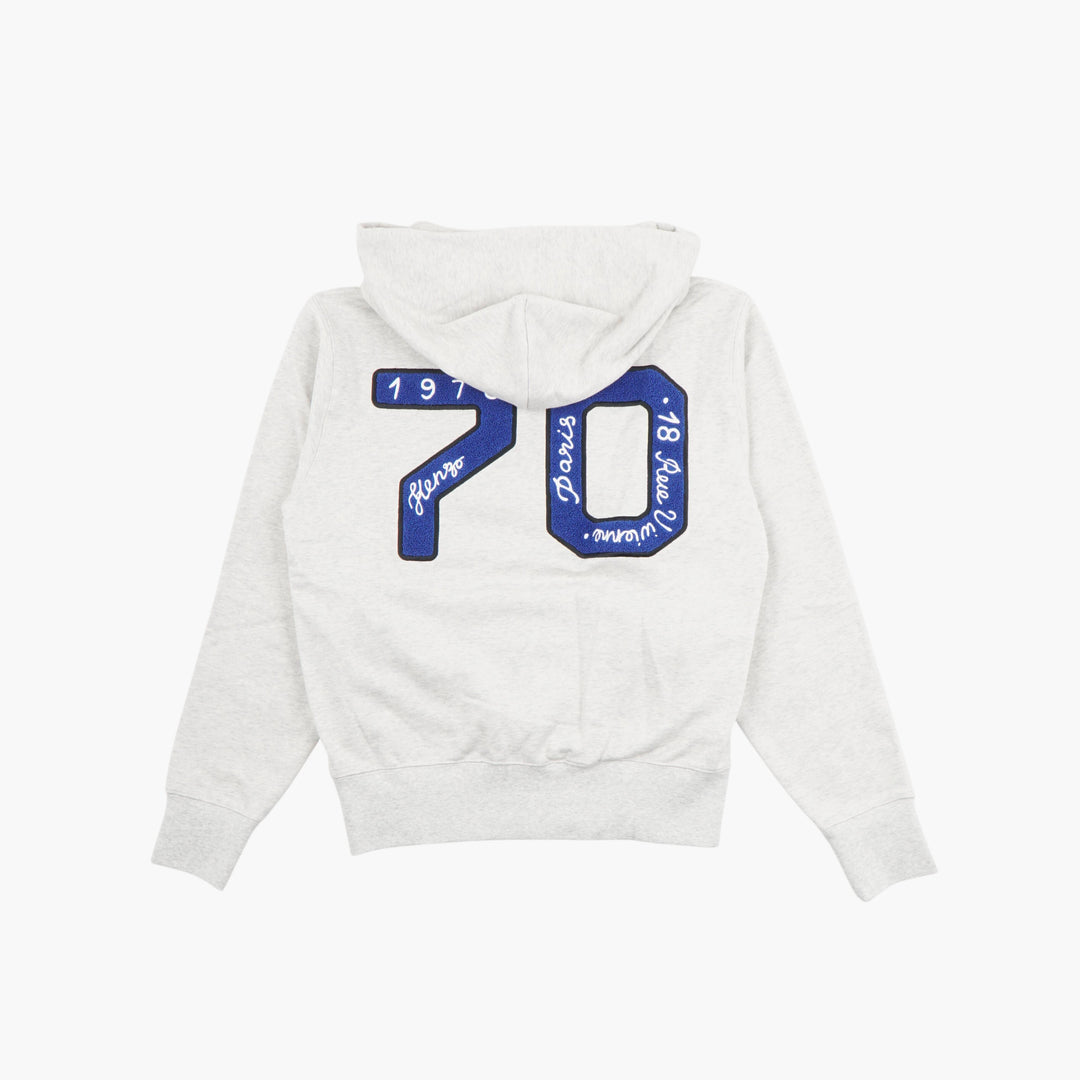 KENZO Grigio Hoodie with Iconic Embroidered Logo - Casual Luxury and Comfort