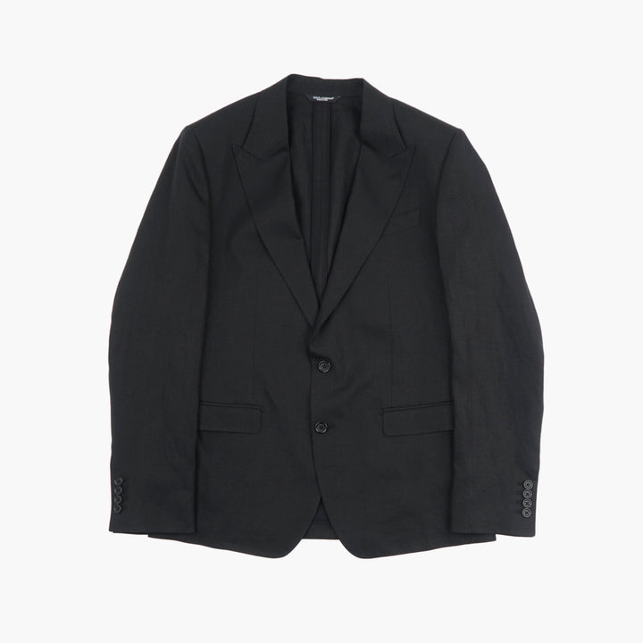 Blazer Nero da Uomo Dolce &amp; Gabbana – Made in Italy, Eleganza Classica con Revers a Punta e Chiusura a Doppio Bottone