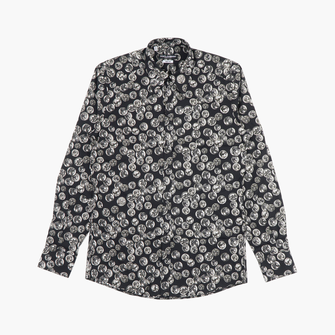 Dolce & Gabbana Elegant Black and White Pattern Shirt - Made in Italy