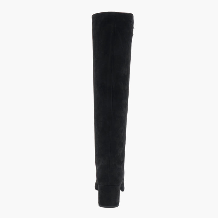 PRADA Knee-High Black Suede Boots - Luxury Italian Fashion Footwear