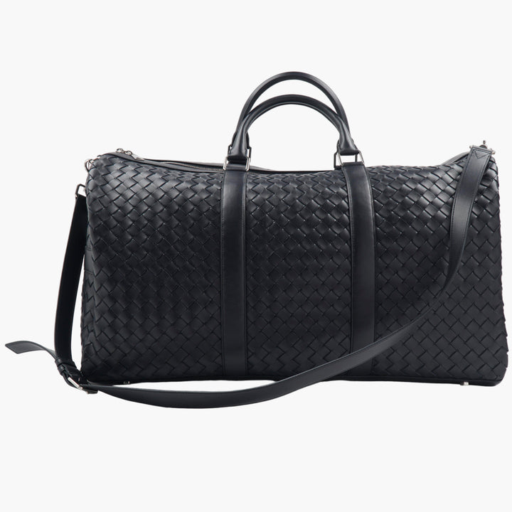 Bottega Veneta Leather Bag with Intrecciato Weave in Navy Blue