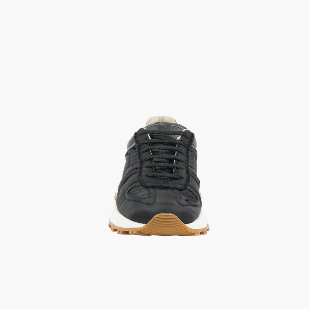 Maison Margiela Black Leather Sneaker with Durable Rubber Sole