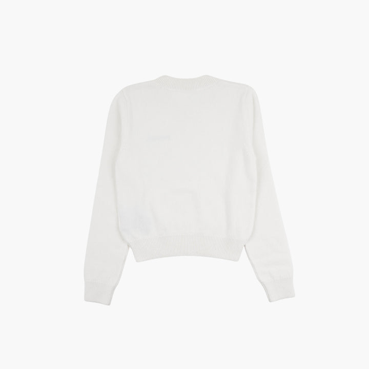 Palm Angels White Logo Embroidered Sweater