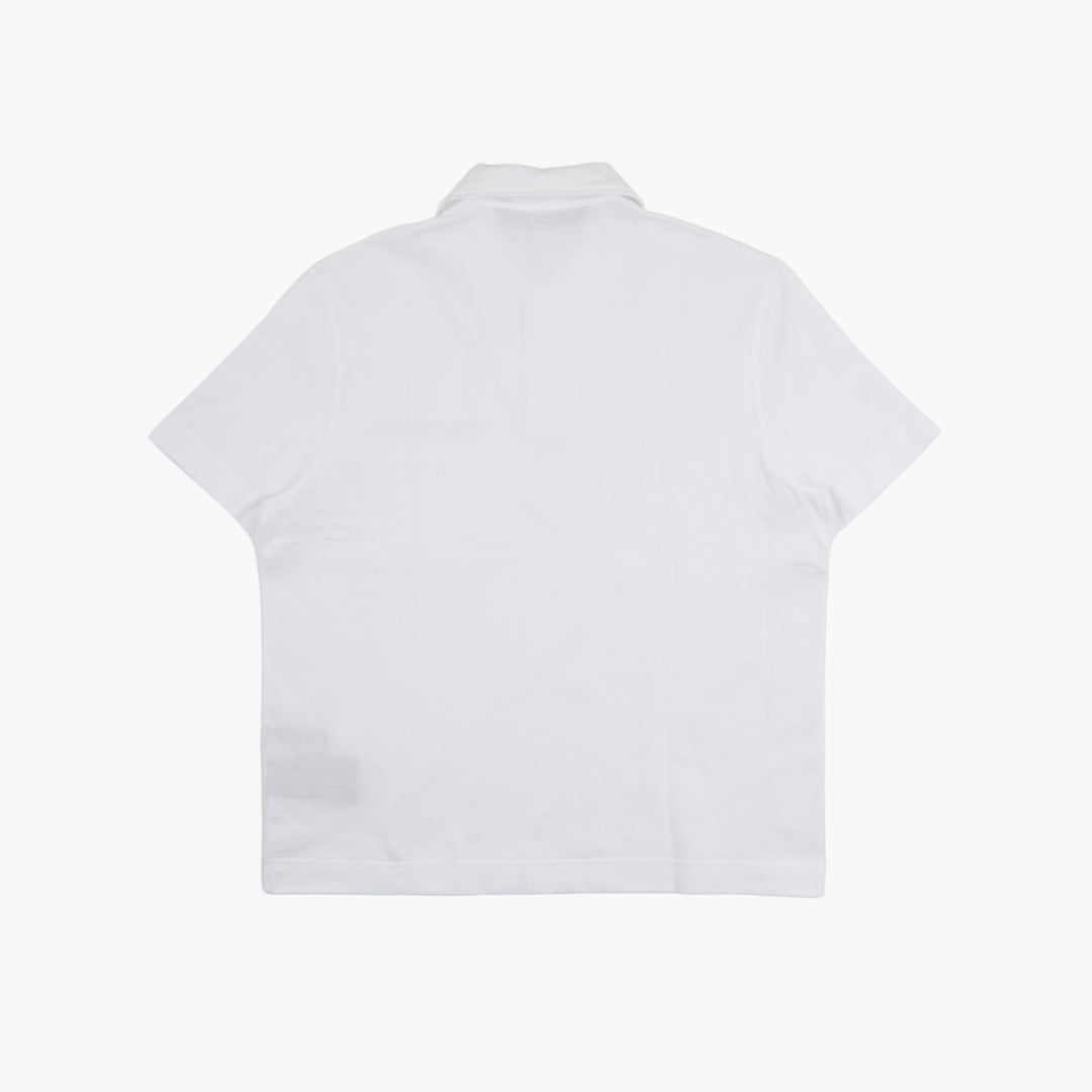 Palm Angels White Cotton Polo Shirt with Logo Detailing