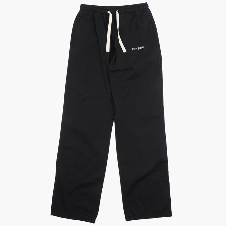 Palm Angels Black Logo Embroidered Pants for Men