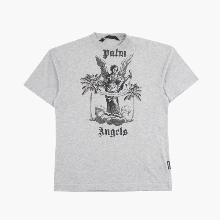 Palm Angels Graphic Design Cotton T-Shirt Grey-Multi