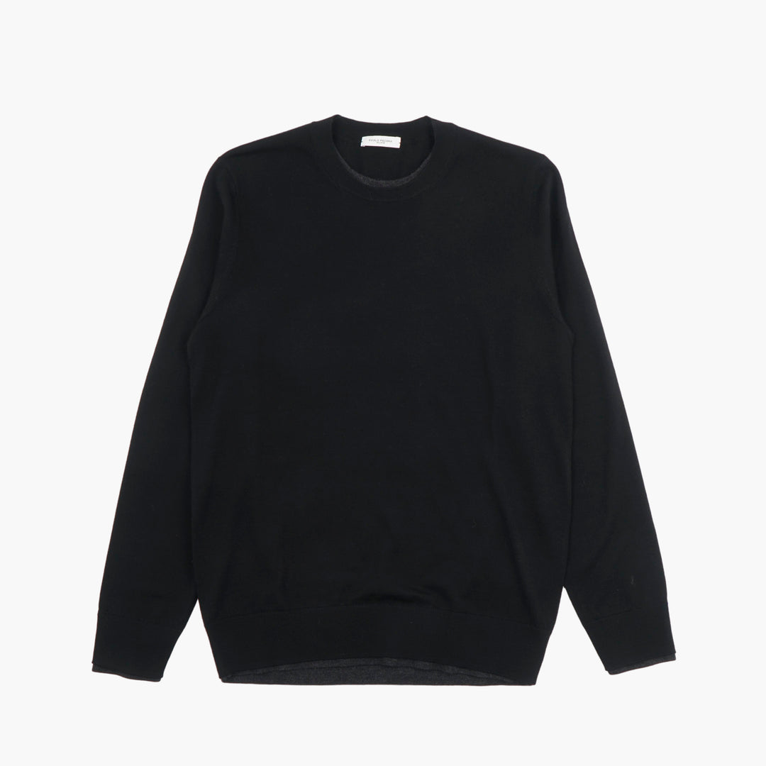 PAOLO PECORA Timeless Black Knit Sweater for Men