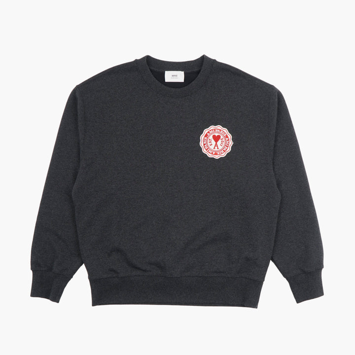 Ami Alexandre Matiussi Dark Grey Logo Patch Sweatshirt