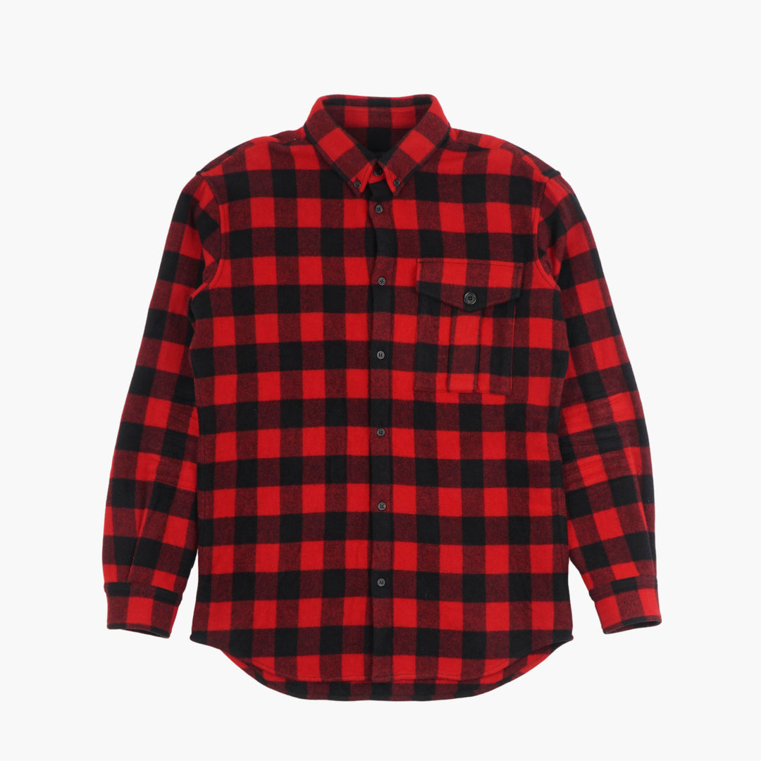 DSQUARED2 Red and Black Checkered Button-Down Shirt with Chest Pocket